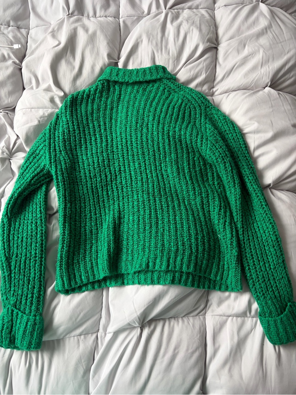 Abound Green Ribbed Cowl-Neck Sweater